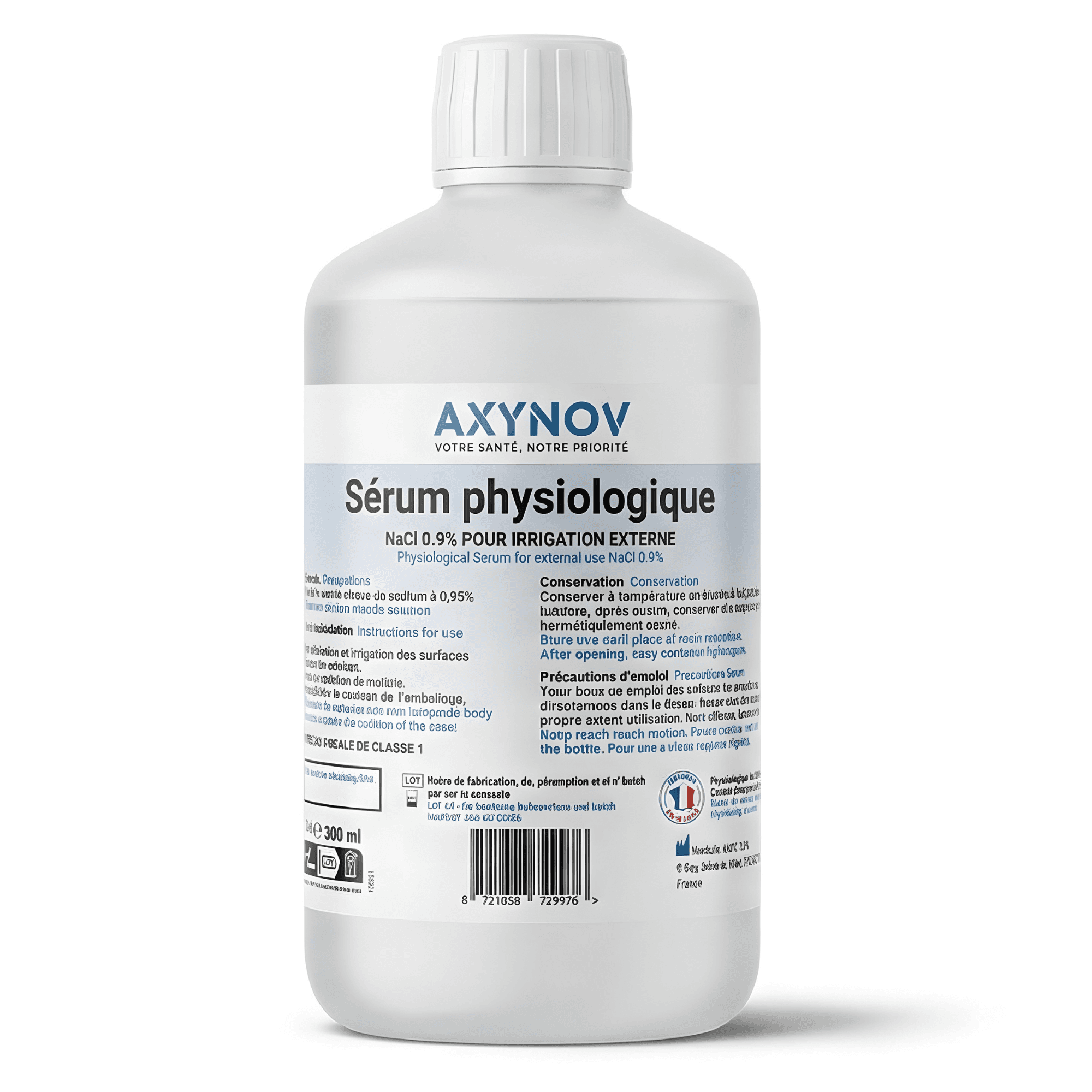 Axynov Physiologische Kochsalzlösung NaCl 0,9% - Isotonische Lösung (500 ml / 1 L) — 1 / 1