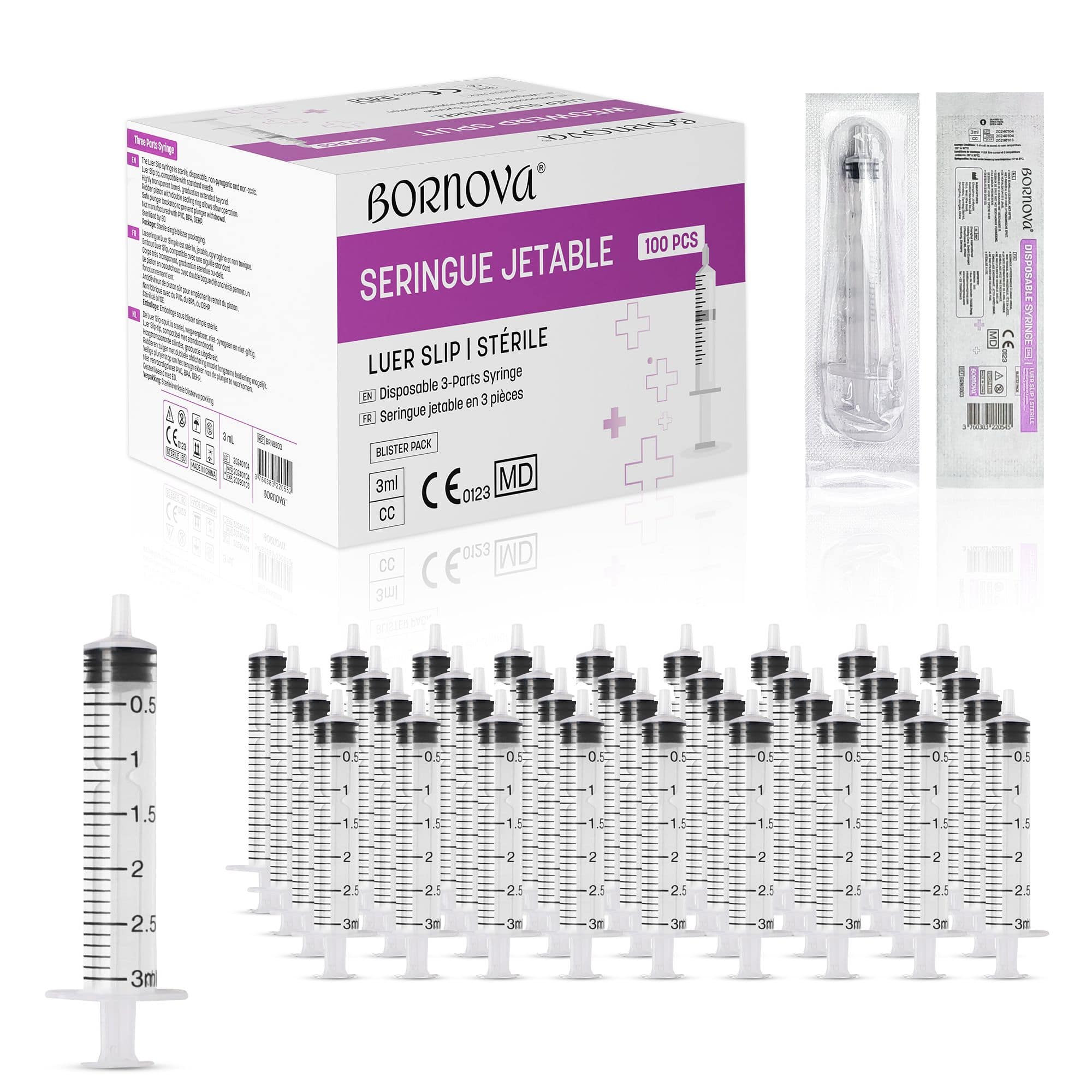 Bornova Luer-Slip Dosierspritze ohne Kanüle (3 ml, 5 ml, 10 ml) — 1 / 1